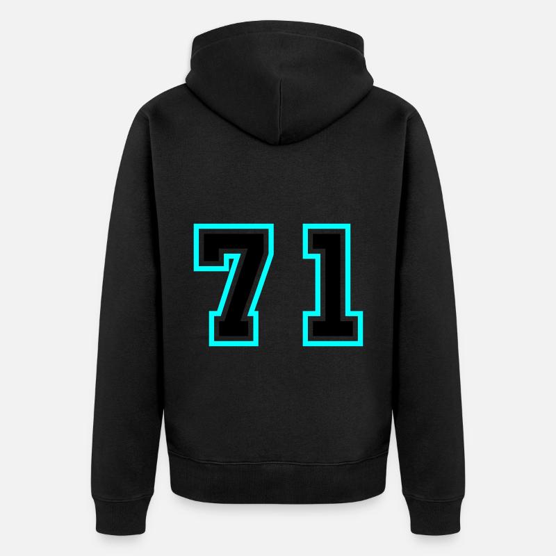 71 Symbole numérique - Veste à capuche bio Premium Unisexe - noir
