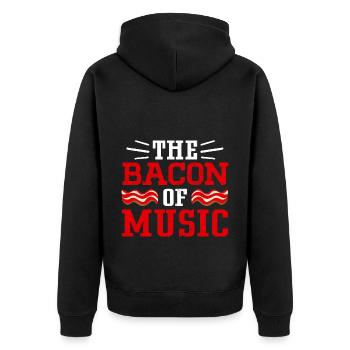 The Bacon Of Music Funny Saxphonist Saxophone - Unisex Premium Bio Zip Hoodie - Schwarz - Hinten - Nico (187cm)