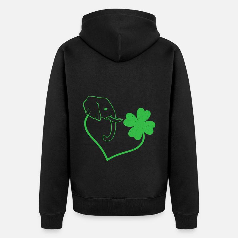 Eléphant Cloverleaf Coeur Cloverleaf - Veste à capuche bio Premium Unisexe - noir