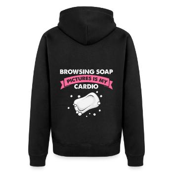 Homemade soap design for oil soap making - Unisex Premium Organic Zip Hoodie - black - Back - Nico (187cm)