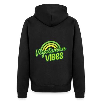 Légume Végétarien Végétalien Vintage I Cadeau - Veste à capuche bio Premium Unisexe - noir - Dos - Nico (187cm)