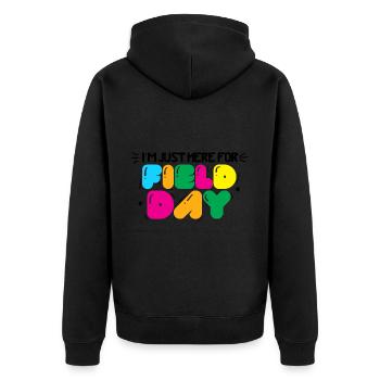I'm Just Here For Field Day 38 - Unisex Premium Organic Zip Hoodie - black - Back - Nico (187cm)