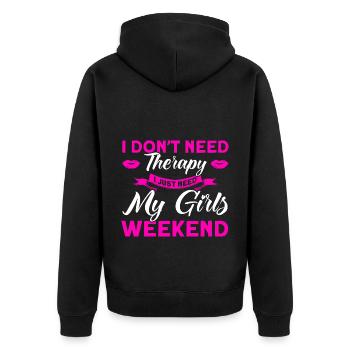 Trauzeugin Mädelsabend Party Damen Geschenk - Unisex Premium Bio Zip Hoodie - Schwarz - Hinten - Nico (187cm)