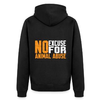Aucune excuse pour la maltraitance animale 7 - Veste à capuche bio Premium Unisexe - noir - Dos - Nico (187cm)