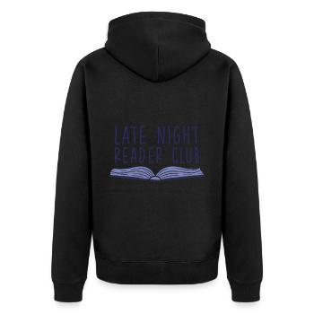 Late Night Reader Club 2 - Unisex Premium Organic Zip Hoodie - black - Back - Nico (187cm)