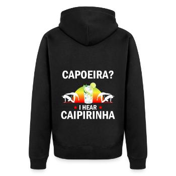 Arts martiaux brésiliens pour instruments de capoeira - Veste à capuche bio Premium Unisexe - noir - Dos - Nico (187cm)