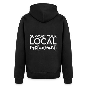 Soutenez votre restaurant local - Veste à capuche bio Premium Unisexe - noir - Dos - Nico (187cm)