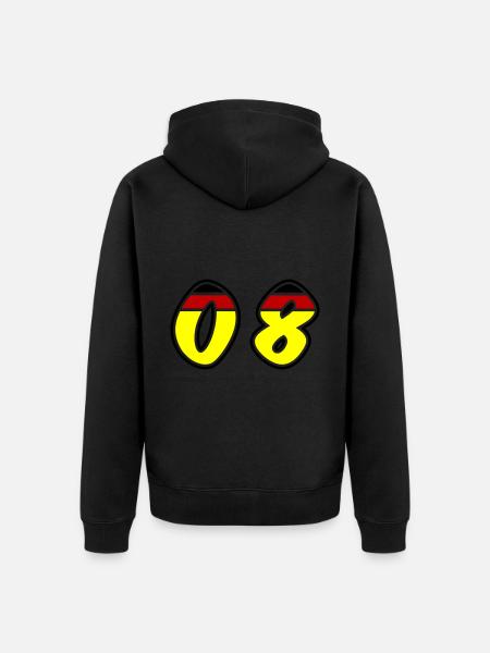 8 Zahl symbol Germany - Unisex Premium Bio Zip Hoodie - Schwarz