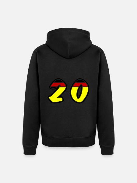20 Number symbol Germany - Unisex Premium Organic Zip Hoodie - black