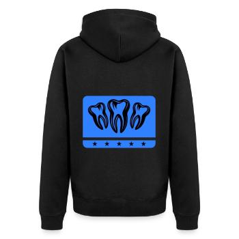 Zahn Dental Zahnarzt Icon - Unisex Premium Bio Zip Hoodie - Schwarz - Hinten - Nico (187cm)