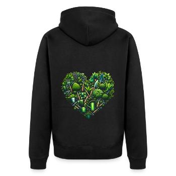 Jardin de plantes - Veste à capuche bio Premium Unisexe - noir - Dos - Nico (187cm)