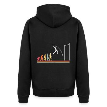 Stabhochspringer-Geschenk - Unisex Premium Bio Zip Hoodie - Schwarz - Hinten - Nico (187cm)
