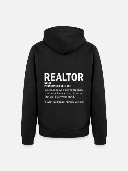 Realtor Real Estate Agent - Unisex Premium Organic Zip Hoodie - black