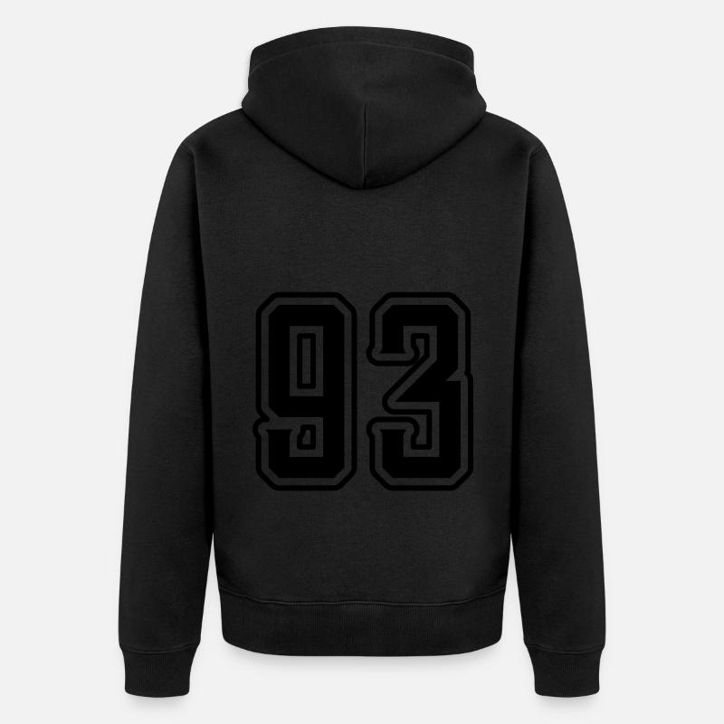 93 Symbole numérique - Veste à capuche bio Premium Unisexe - noir