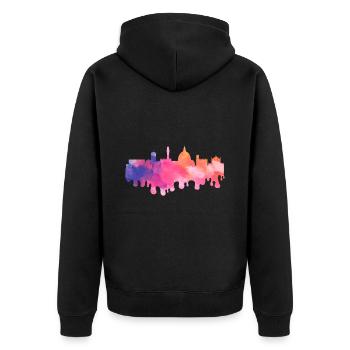 Florence Firenze Italie City Skyline Splash Coloré - Veste à capuche bio Premium Unisexe - noir - Dos - Nico (187cm)