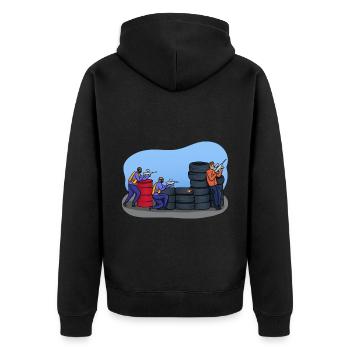 Paintball illustration - Unisex Premium Organic Zip Hoodie - black - Back - Nico (187cm)