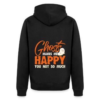 Geisterjäger Geister Paranormale Untersuchung - Unisex Premium Bio Zip Hoodie - Schwarz - Hinten - Nico (187cm)