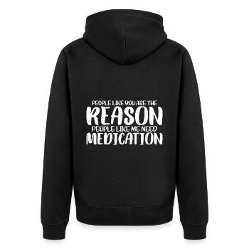 Les gens comme vous sont la raison 3 - Veste à capuche bio Premium Unisexe - noir - Dos - Nico (187cm)