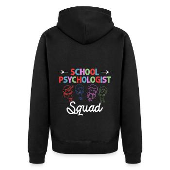 Schulpsychologe Schulpsychologie Psychologie - Unisex Premium Bio Zip Hoodie - Schwarz - Hinten - Nico (187cm)
