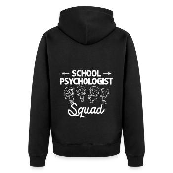 Schulpsychologe Schulpsychologie Psychologie - Unisex Premium Bio Zip Hoodie - Schwarz - Hinten - Nico (187cm)