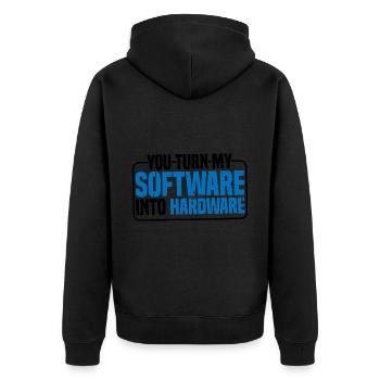 Vous transformez mon logiciel en matériel 9 - Veste à capuche bio Premium Unisexe - noir - Dos - Nico (187cm)