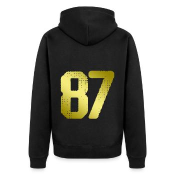 87 Number jersey - Unisex Premium Organic Zip Hoodie - black - Back - Nico (187cm)