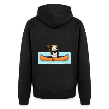 Jésus en kayak - Veste à capuche bio Premium Unisexe - noir - Dos - Nico (187cm)