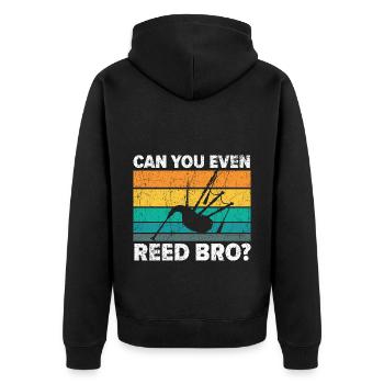 Can you blow at all, brother? Instrument Mus - Unisex Premium Organic Zip Hoodie - black - Back - Nico (187cm)