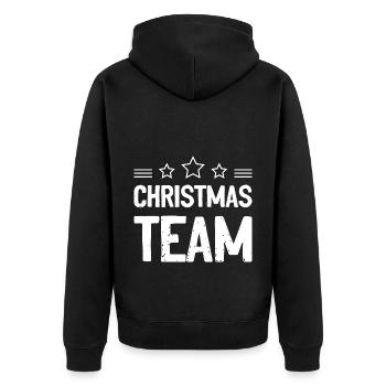 Christmas Team - Unisex Premium Organic Zip Hoodie - black - Back - Nico (187cm)