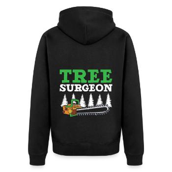 Baumchirurg Holzarbeiter Baumpfleger Arboriculture - Unisex Premium Bio Zip Hoodie - Schwarz - Hinten - Nico (187cm)