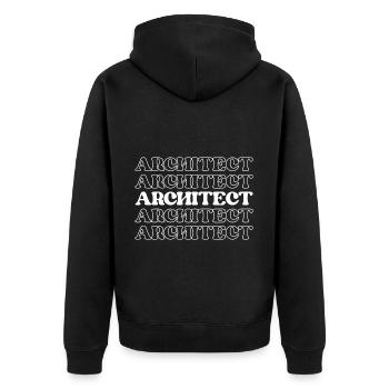Architecte Designer Planificateur Créateur Ingénieur - Veste à capuche bio Premium Unisexe - noir - Dos - Nico (187cm)