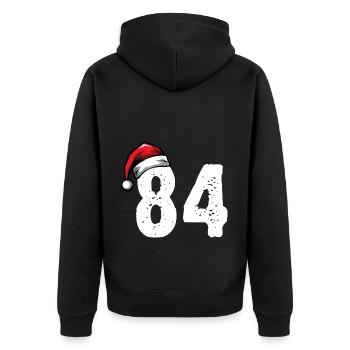 84 Number Christmas - Unisex Premium Organic Zip Hoodie - black - Back - Nico (187cm)