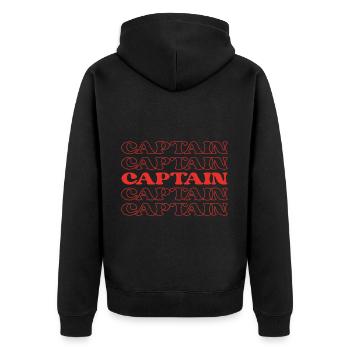 Capitaine Leader Commandant en chef Officier en chef - Veste à capuche bio Premium Unisexe - noir - Dos - Nico (187cm)
