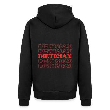 Dietician Nutritionist Food Expert Nutrition - Unisex Premium Organic Zip Hoodie - black - Back - Nico (187cm)