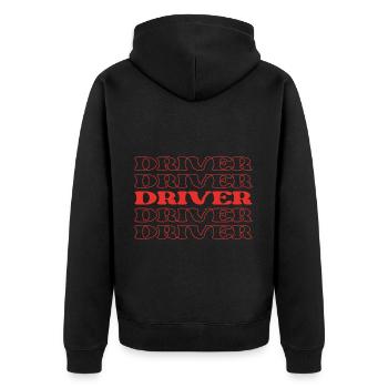 Driver Chauffeur Motorist Operator Pilot - Unisex Premium Organic Zip Hoodie - black - Back - Nico (187cm)