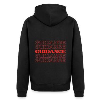 Guidance Adviser Guide Mentor Consultant - Unisex Premium Bio Zip Hoodie - Schwarz - Hinten - Nico (187cm)