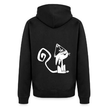 Dice Cat Funny Role Playing Cat RPG - Unisex Premium Organic Zip Hoodie - black - Back - Nico (187cm)