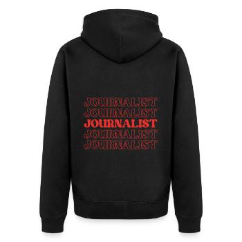 Journalist Reporter Correspondent Writer Newsman - Unisex Premium Organic Zip Hoodie - black - Back - Nico (187cm)