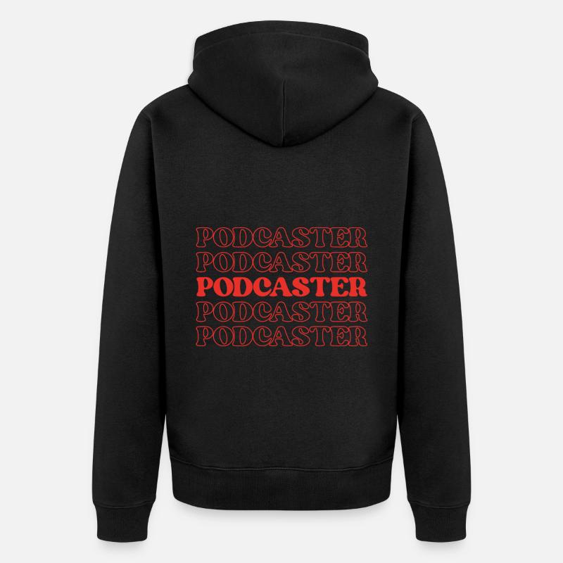 Podcaster, Moderator, Radiomoderator - Unisex Premium Bio Zip Hoodie - Schwarz