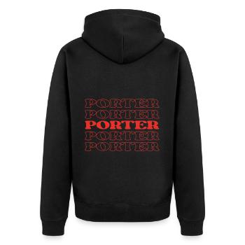 Porter Bellman Baggage Handler Bellhop Page - Unisex Premium Organic Zip Hoodie - black - Back - Nico (187cm)