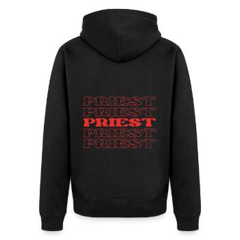 Citations drôles d'appréciation du prêtre - Veste à capuche bio Premium Unisexe - noir - Dos - Nico (187cm)