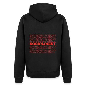 Sociologist Social Scientist Behavior Expert - Unisex Premium Organic Zip Hoodie - black - Back - Nico (187cm)