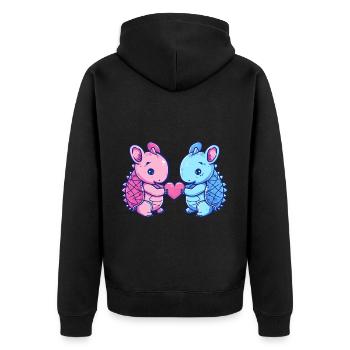 Tatadillo Couple Amour Couple Amoureux - Veste à capuche bio Premium Unisexe - noir - Dos - Nico (187cm)
