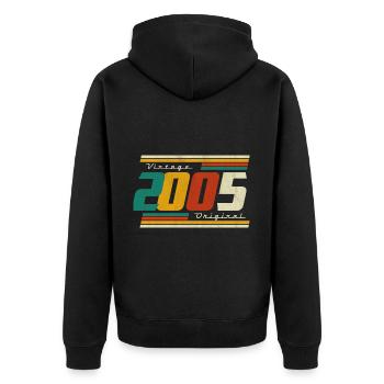 2005 Anniversaire Né En 2005 Rétro Millésime - Veste à capuche bio Premium Unisexe - noir - Dos - Nico (187cm)
