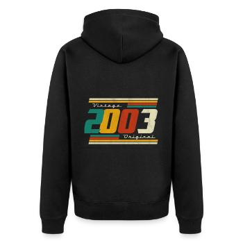 2003 Anniversaire Né En 2003 Rétro Millésime - Veste à capuche bio Premium Unisexe - noir - Dos - Nico (187cm)