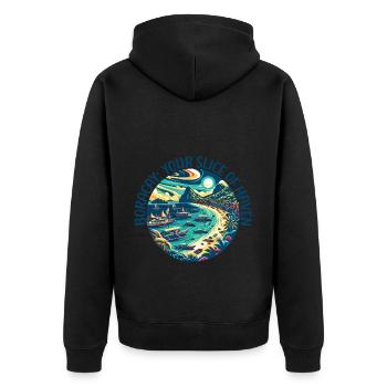 Boracay Philippinen Sommerurlaub Boaracay Beach - Unisex Premium Bio Zip Hoodie - Schwarz - Hinten - Nico (187cm)