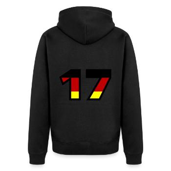 17 Numéro Allemagne Jersey - Veste à capuche bio Premium Unisexe - noir - Dos - Nico (187cm)
