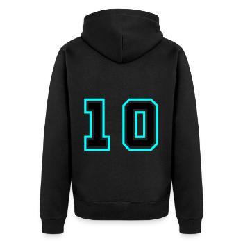 Symbole à 10 chiffres - Veste à capuche bio Premium Unisexe - noir - Dos - Nico (187cm)