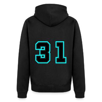 31 Symbole numérique - Veste à capuche bio Premium Unisexe - noir - Dos - Nico (187cm)