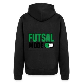 Futsal Mode On 15 - Unisex Premium Organic Zip Hoodie - black - Back - Nico (187cm)